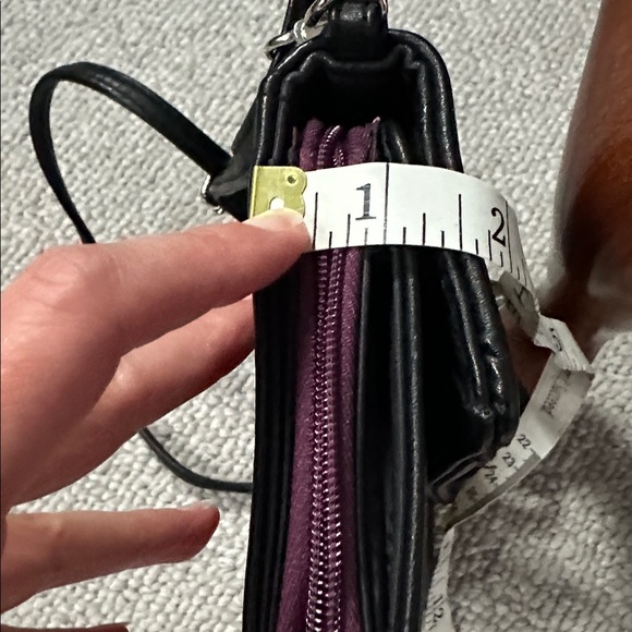 Nicole Miller Black and Purple Crossbody Bag - Picture 4 of 4